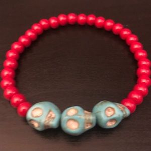 Beaded skull bracelet